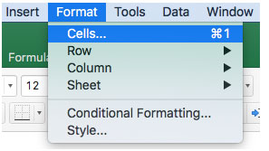 Format Cells'